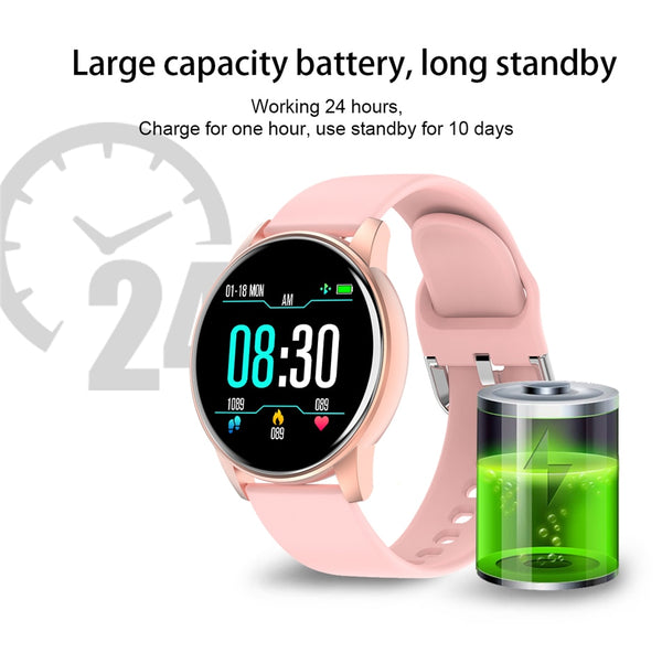 SMARTWATCH FOR ANDROID IOS WITH REAL-TIME WEATHER FORECAST, ACTIVITY TRACKER, HEART RATE MONITOR, AND MANY