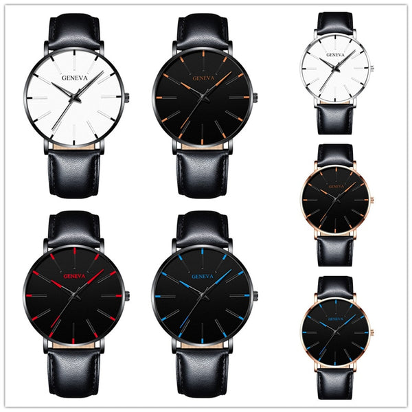 2021 Men's Elegant Ultra Thin Watch Business Class Luxury Stainless Steel Mesh Quartz Watch