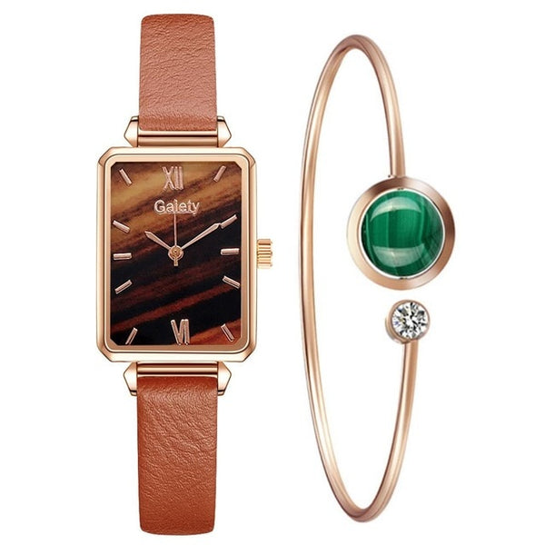 WOMEN FASHION QUARTZ WATCH WITH BRACELET SET FOR LUXURY LOOK