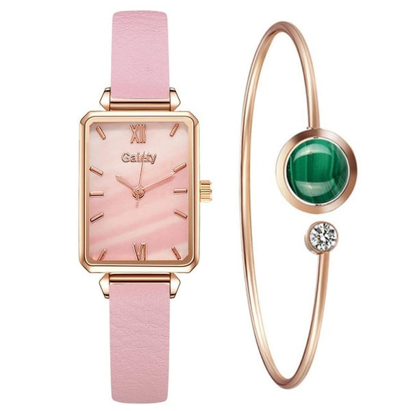 WOMEN FASHION QUARTZ WATCH WITH BRACELET SET FOR LUXURY LOOK