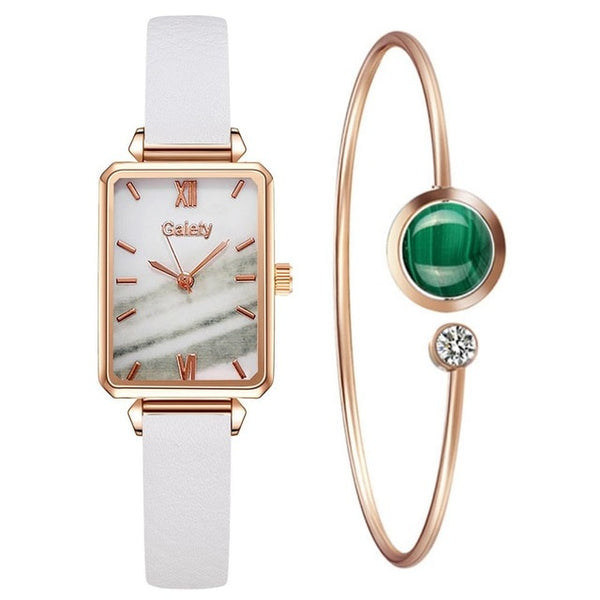 WOMEN FASHION QUARTZ WATCH WITH BRACELET SET FOR LUXURY LOOK