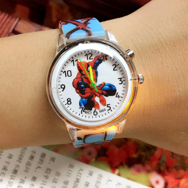 MARVEL COMIC CHARACTER SPIDERMAN KIDS QUARTZ WATCH WITH LEATHER BAND