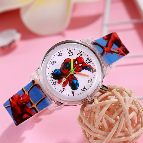 MARVEL COMIC CHARACTER SPIDERMAN KIDS QUARTZ WATCH WITH LEATHER BAND