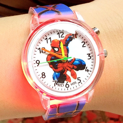 MARVEL COMIC CHARACTER SPIDERMAN KIDS QUARTZ WATCH WITH LEATHER BAND