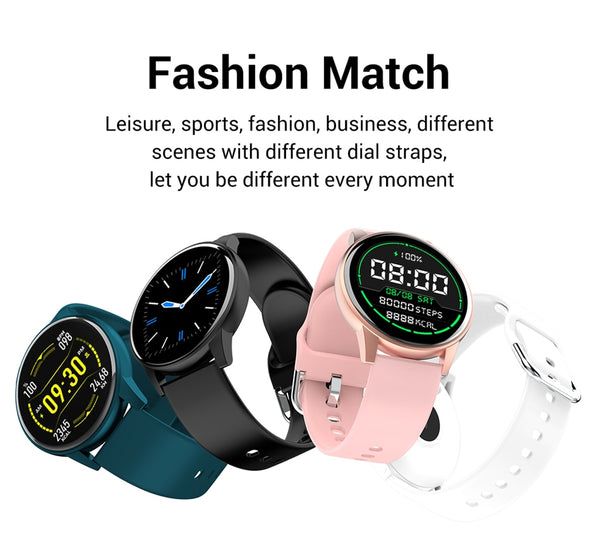 SMARTWATCH FOR ANDROID IOS WITH REAL-TIME WEATHER FORECAST, ACTIVITY TRACKER, HEART RATE MONITOR, AND MANY