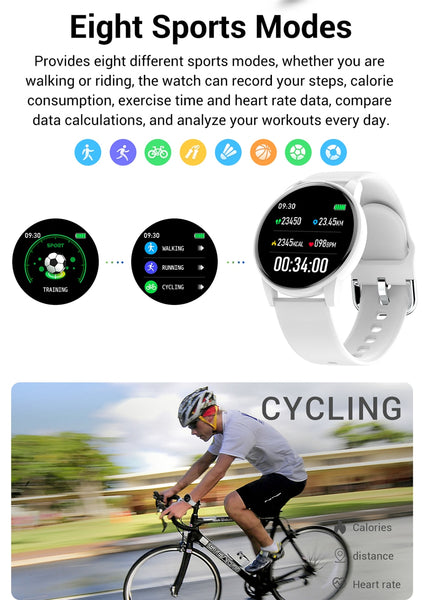 SMARTWATCH FOR ANDROID IOS WITH REAL-TIME WEATHER FORECAST, ACTIVITY TRACKER, HEART RATE MONITOR, AND MANY