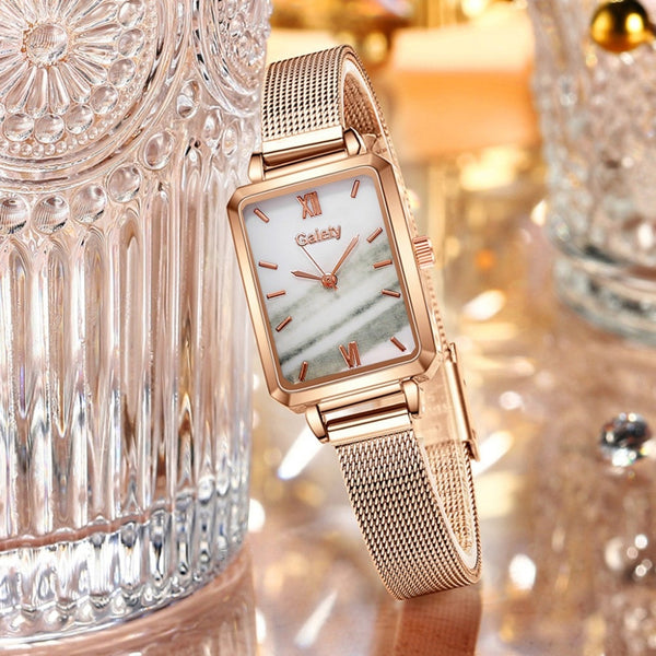 WOMEN FASHION QUARTZ WATCH WITH BRACELET SET FOR LUXURY LOOK