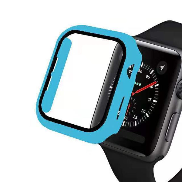 GLASS CASE FOR APPLE WATCH SERIES 3 4 5 6 IWATCH CASE 38MM 40MM 42MM 44MM BUMPER SCREEN PROTECTOR APPLE WATCH COVER ACCESSORIES